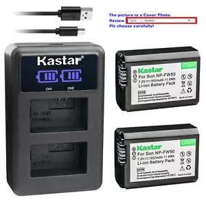 Kastar Battery LCD Dual Charger for Sony NP-FW50 BC-VW1 Sony ILCE-QX1 ILCE-QX1L - Picture 1 of 11