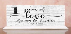 Custom Gift Sign For Wedding Anniversary Personalized Names & Year For Couples - Picture 1 of 80