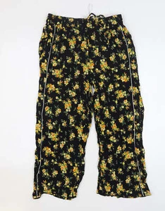 Miss Selfridge Womens Black Cotton Blend Cropped Trousers Size 8 L23 in - Picture 1 of 12