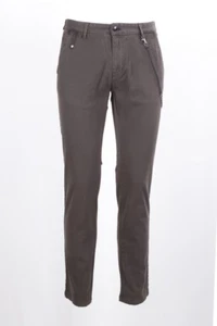 PANTALONE MARKUP CHINOS STRETCH MARRONE CON BANDA LATERALE E ACCESSORIO - Bild 1 von 6
