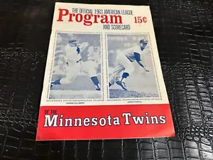 Programa oficial y cuadro de mando de los Mellizos de Minnesota 1963 - Hamms - Killebrew - Imagen 1 de 4