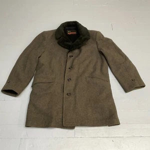 Vintage 50s 60s McGregor Wool Tweed Lined Car Coat Overcoat Jacket Size 40 USA - Picture 1 of 13