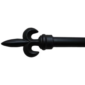 The Artifactory Indoor Mounted Single Rod Set 80" - 160" Metal Adjustable Black - Picture 1 of 2