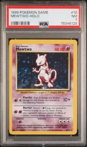 Pokemon Mewtwo 10/102 PSA 7 NM Base Set Unlimited Holo Rare 1999 WOTC - Picture 1 of 5