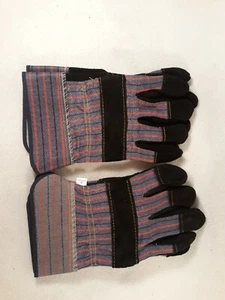 Leather palm work gloves Size Large. Price is for one pair. - Picture 1 of 8