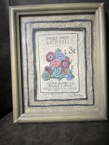 Mary Beth Zeitz Resin Wall Plaque FRAMED 8x10" Double Poppy Anemones - Picture 1 of 4