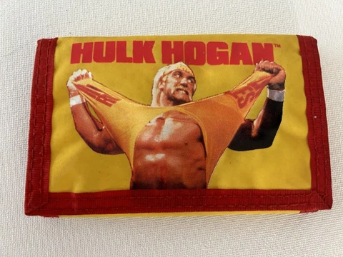 Vintage Collectible Hulk Hogan Wallet 1991 WWF WWE Yellow & Red Cover