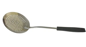 Ekco Skimmer Strainer Chromium Plated Black Plastic Handle 12.5" USA Vintage - Picture 1 of 7