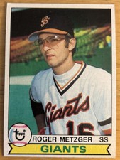 1979 Topps Roger Metzger Baseball Card #167 Giants Shortstop Low Grade O/C