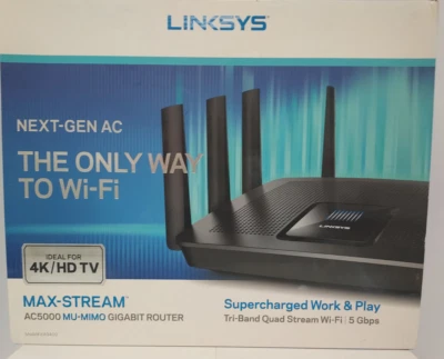 Lynksys Next-Gen AC Max-Stream AC5000 MU-MIMO Gigabit Router. 5 Gbps - Image 1 of 4