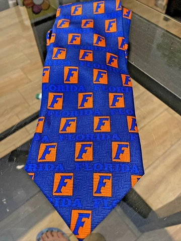 Merge Left University of Florida Florida Gators Blue 100% Silk Neck Tie  pwp Cover