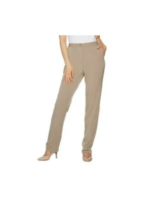 Nuevo Pantalón Linea Louis Dell'olio Reg 18 Sólido Pierna Recta Bronceado Nuevo Carrera QVC 2292 Foto 1 de 4
