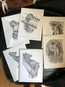 Vintage Gordon Semmens Wildlife notecards set of 6 with 3 designs - Picture 1 of 5