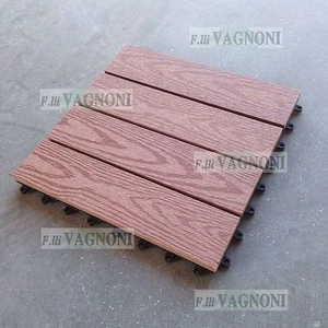 MATTONELLE MATTONELLA cm. 30x30 IN WPC PAVIMENTO LEGNO COMPOSITO TEAK PLASTICA - Foto 1 di 1