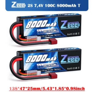 2x Zeee 7,4V 8000mAh 2S Lipo Akku Batterie T 100C Für RC Auto Flugzeug Truck LKW - Bild 1 von 8