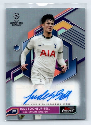 Jude Soonsup-Bell 2022-23 Topps Finest UEFA Refractor Auto Tottenham Spurs #A-JS - Image 1 of 2