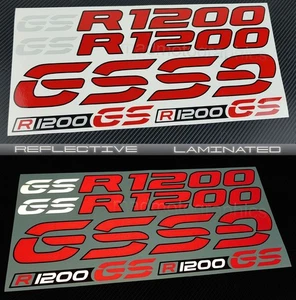 Reflective decals stickers graphic set for BMW GS R1200GS panniers R1200 red - Picture 1 of 10