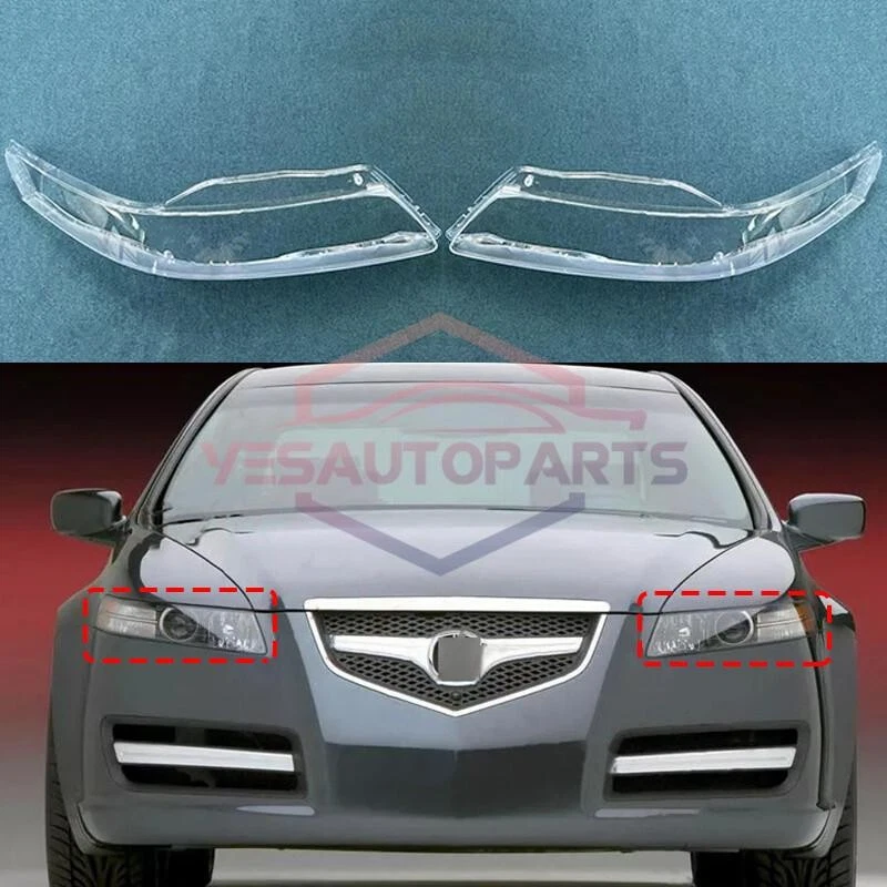Left&Right Headlight Clear Lens Cover Shell + Seal Glue For Acura TL 2004-2008 — 第 1/4 张图片