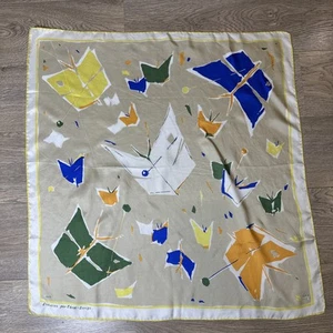Bufanda de seda IVAN MOSCA Mariposas 75*77 cm Vintage 1959 - Imagen 1 de 12