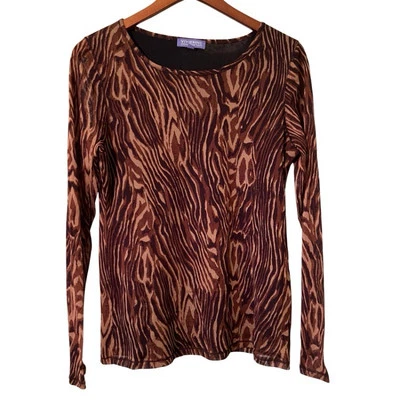 Top Vivienne Tam Mujer Animal Estampado Tigre Malla Manga Larga Transparente Grunge De Colección Y2K Foto 1 de 4