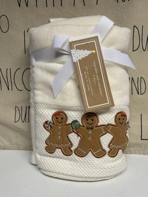 Cupcakes And Cashmere Christmas Gingerbread Hand Towels Set of 2 NEW! - Image 1 of 4