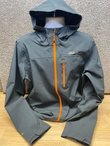 Eddie Bauer Weatheredge Stretch Hooded Jacket Mens Large Windbreaker Gray GORP - Picture 1 of 14