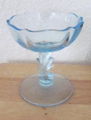Стекло Fostoria барочное синее с открытыми ножками желе блюдо компот - Изображение 1 из 2