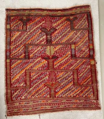 Vintage Turkish Kilim Rug 3.75 x 4.5 ft Wool Handmade Tribal Carpet/ Reduced  - image 1 of 4