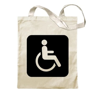Behinderte Rollstuhl WC Pikto Tragetasche Baumwolltasche Stoffbeutel langer Hen - Bild 1 von 91