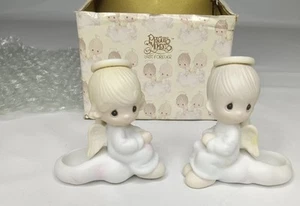 Precious Moments E-6118 "BUT LOVE GOES ON FOREVER" Candle Climbers w/ Orig Box - Picture 1 of 8