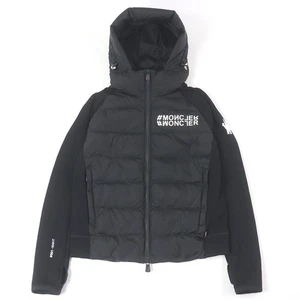 MONCLER GRENOBLE Down jacket Switching design WZIP black polyester mens S - Picture 1 of 12