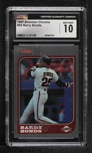 1997 Bowman Chrome Barry Bonds #69 CGC 10 Gem Mint - Picture 1 of 3