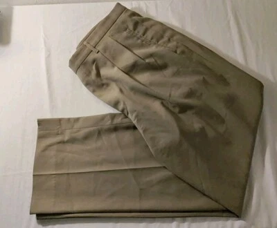 Мужские Claiborne коричневый складки не железо полиэстер без подкладки платье брюки 40 x 32 винтажный новый без ЯРЛЫКОВ - Изображение 1 из 4