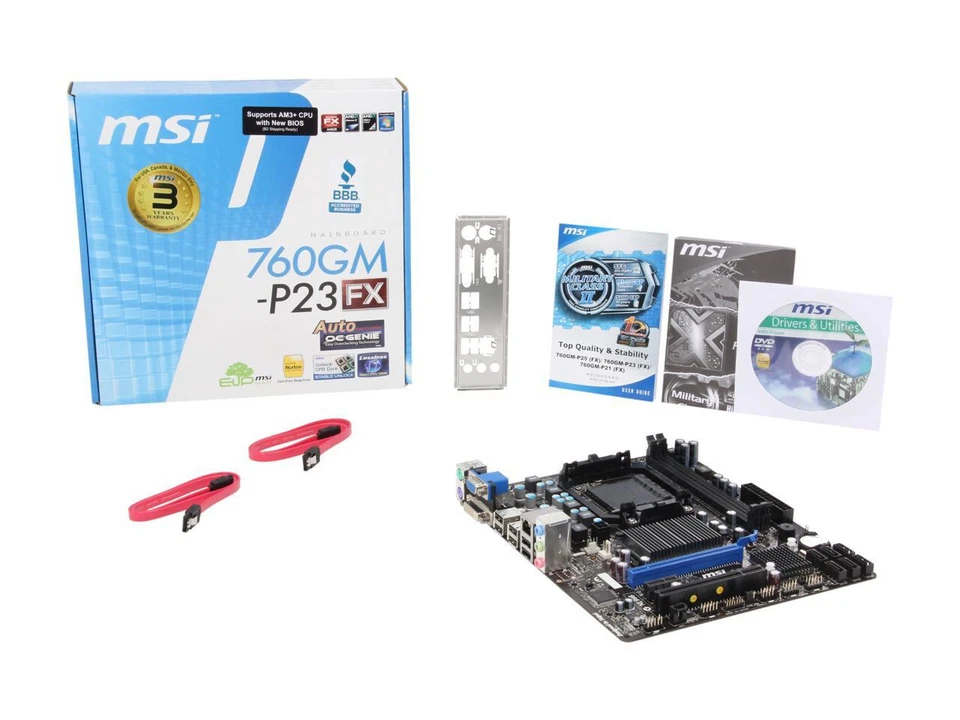 MSI 760GM-P23 (FX) MS-7641 Socket AM3+ AMD 760G mATX Motherboard - Image 1 of 3