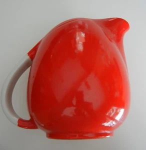 VINTAGE HALL'S SUPERIOR QUALITY KITCHENWARE #6 RED PITCHER - Picture 1 of 12