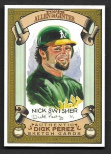 2007 Topps Allen and Ginter Dick Perez #20 Nick Swisher Oakland A's