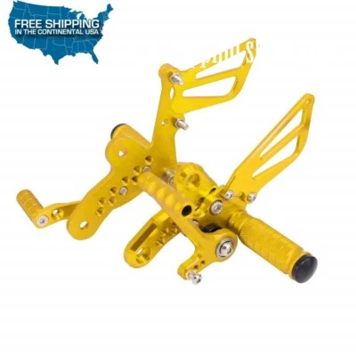 Pinos traseiros ajustáveis de ouro dos EUA para SUZUKI GSXR1300 HAYABUSA 1999-2020 - Imagem 1 de 4