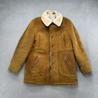 VTG SCHOTT BROS Rancher Leather Button Up Fur Lined Suede Jacket Mens Size 42