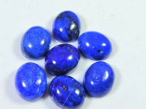 40Cts AAA Natural Lapis Lazuli Oval Cabochon Loose Gemstone 7Pcs Lot 10X12MM T90 - Bild 1 von 9