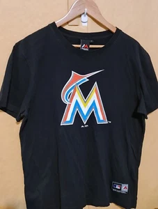 Tshirt MLB Miami Marlins Mens Large Majestic Athletic Free Post - Bild 1 von 7