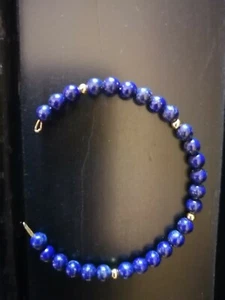 Crazy deal!!! Authentic solid 18 k gold and lapis bracelet!!! Lifetime guarantee - Picture 1 of 8