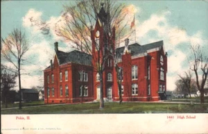 1911 PEKIN Illinois IL High School Curt Teich UDB postcard - Picture 1 of 2