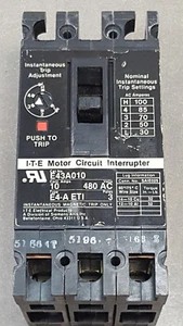 Interruptor de circuito de motor Siemens ITE E43A010 tipo E4-A ETI, 3 polos, 10A, 480V - Imagen 1 de 8