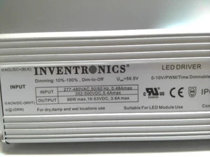 INVENTRONICS ESD-096S360DT 277 - 480Vac, 96W, 180 - 3600mA, 16-53V LED DRIVER - Picture 1 of 3