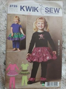 Kwik Sew 3729 Toddler's Dresses & Leggings Pattern Size T1-T2-T3-T4 - Imagen 1 de 2