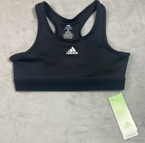 Adidas Aeroready Sports Bra Black Athletic Tech fit - Girls Size Large (14) NWT - Picture 1 of 9
