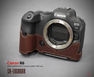 LIM'S Echtleder Kamera Halbtasche & Schwalbenschwanzplatte für Canon EOS R6 braun - Bild 1 von 12