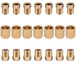 Spurtar 21 Pcs Brake Line Fittings 3/16 Brake Line Fitting Kit 3/8 Inch-24 Th... - Picture 1 of 7