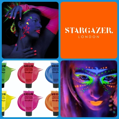 Stargazer Festival Rave Clubbing Kostüm Party Neon UV Gesicht Körper Gel Make-up