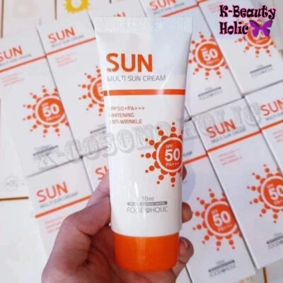 FOOD A HOLIC/ Multi SunCream SPF50+PA+++70ml/Whitening,Anti-wrinkle/Korea Made - Image 1 of 4